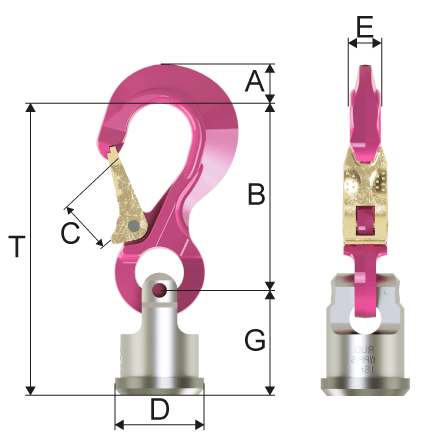 Cotas Gancho soldável giratório WPP-S 